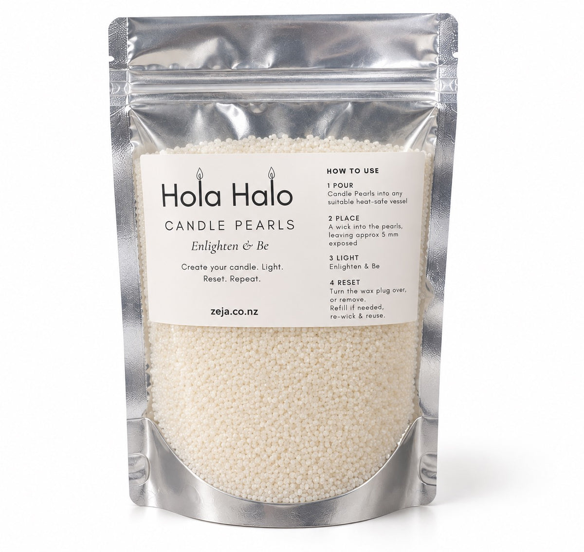 Hola Halo Candle Pearls — Unscented White